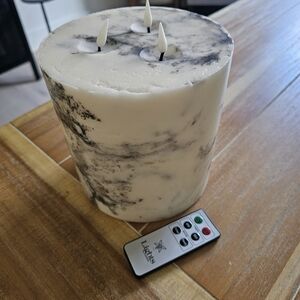 Flameless Marble Candle with Remote